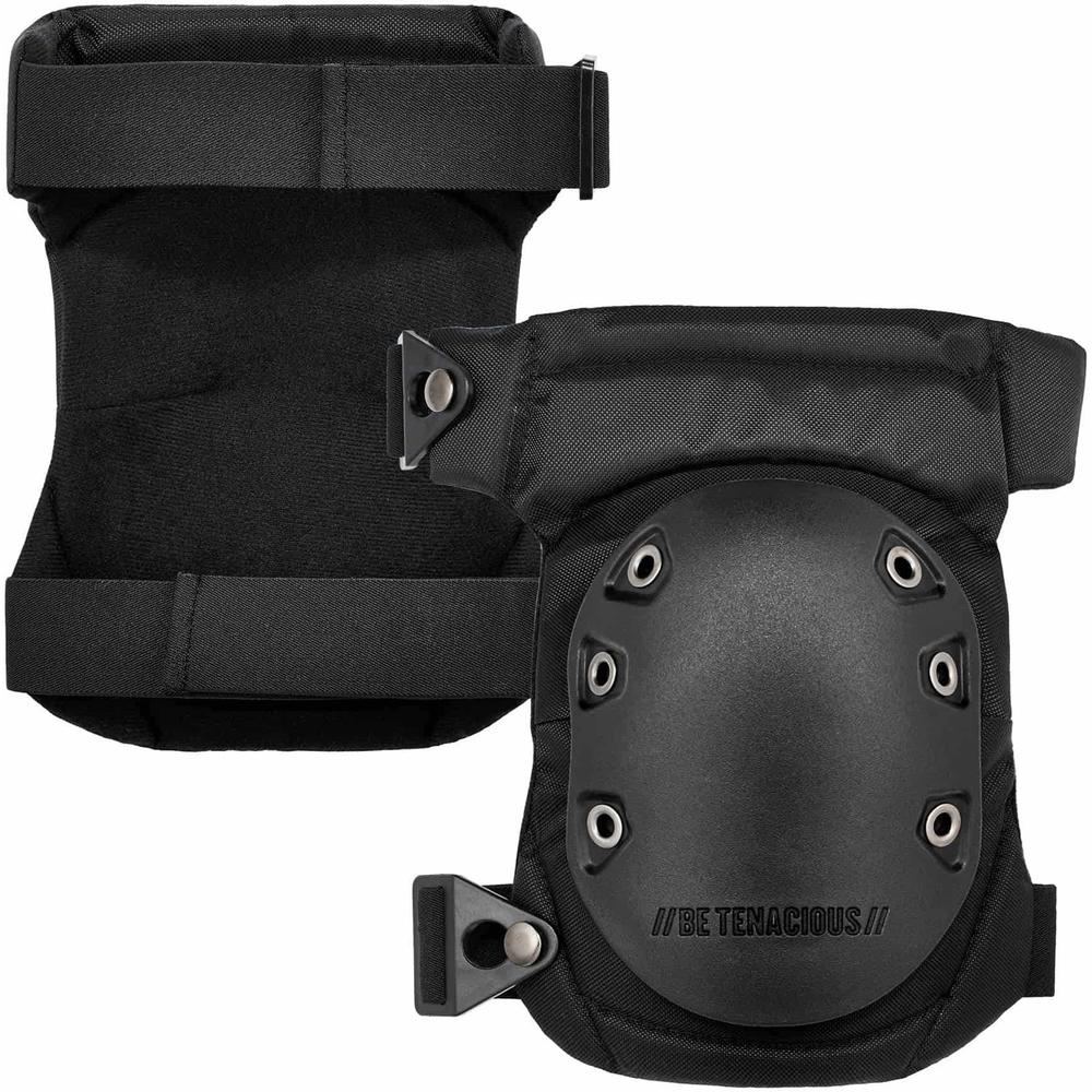 Ergodyne ProFlex 435 Cap Hinged Rubber Cap Gel Knee Pad with Buckles - Black - Nitrile Butadiene Rubber (NBR) Foam, Gel