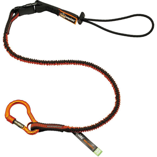 Squids 3102F(x) Detachable Single Carabiner Tool Lanyard - 5lbs - 6 / Carton - 5 lb Load Capacity - Standard - Carabiner Attachment - 11.3" Height x 1" Width x 70" Length - Orange, Gray - Polyester, E