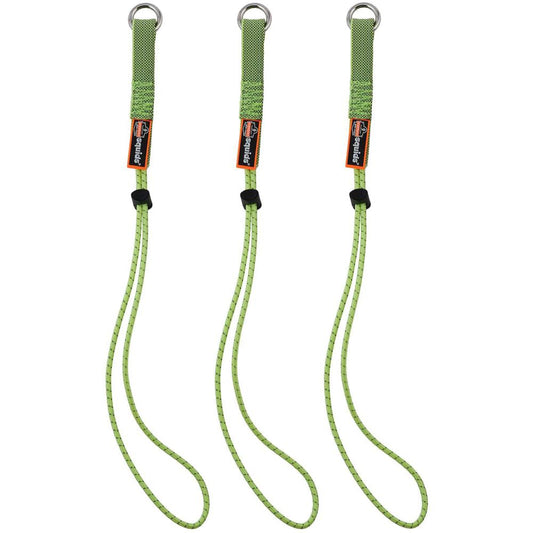 Squids 3703 Elastic Tool Tether Attachment - Loop Tool Tails - 15lbs (3-Pack) - 0.3" Width x 9.5" Height x 18" Length - 18 / Carton - Lime - Elastic, Nylon