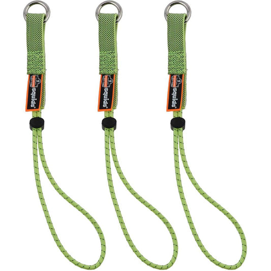 Squids 3703 Elastic Tool Tether Attachment - Loop Tool Tails - 15lbs (3-Pack) - 0.3" Width x 9.5" Height x 4" Length - 18 / Carton - Lime - Elastic, Nylon