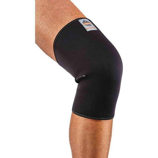 Ergodyne ProFlex 600 Single Layer Neoprene Knee Sleeve - 14" - 15" Knee Circumference - Black - Neoprene, Spandex