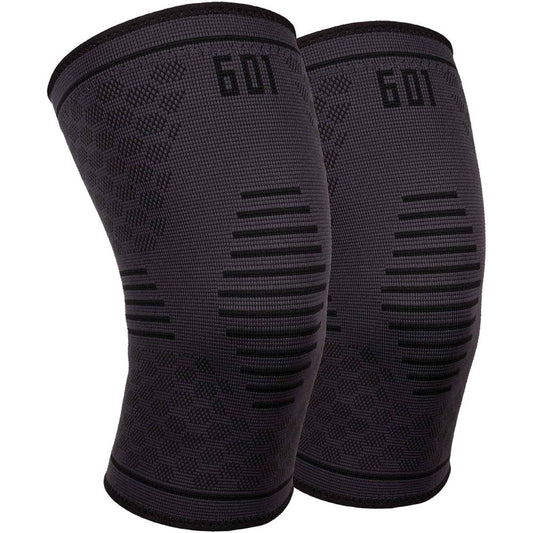 Ergodyne ProFlex 601 Knee Compression Sleeve - 12.20" - 13.78" Knee Circumference - Black - Silicone, Elastic