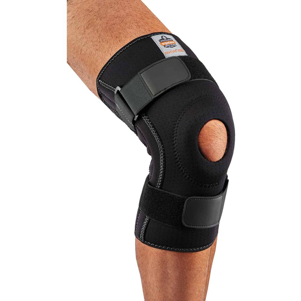 Ergodyne ProFlex 620 Knee Sleeve with Open Patella/Spiral Stays - Black