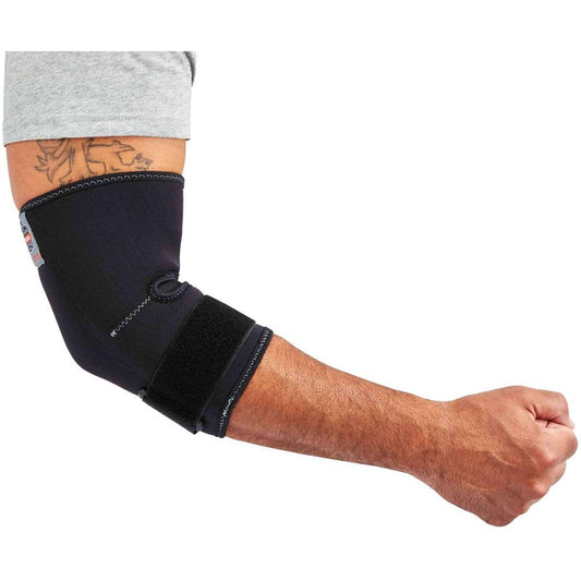 Ergodyne ProFlex 655 Elbow Sleeve with Strap - Black - Spandex, Neoprene