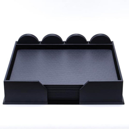 Dacasso Leatherette Conference Room Set - Rectangular - 17" Width - Leatherette, Velveteen - Navy Blue