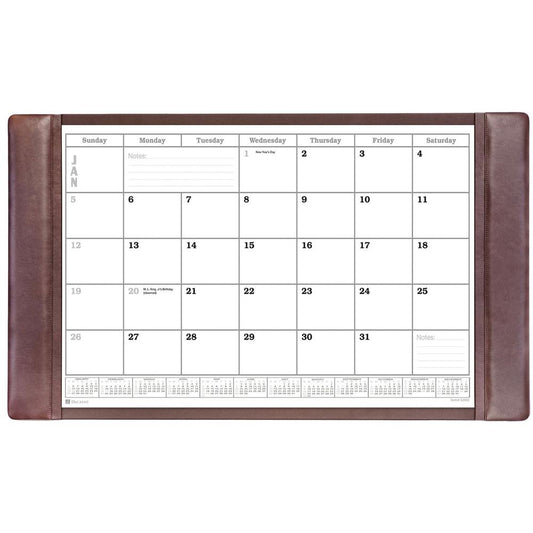 Dacasso Leather Conference Table Pad - Rectangular - 34" Width - 12 Sheets - Top Grain Leather, Velveteen - Chocolate Brown