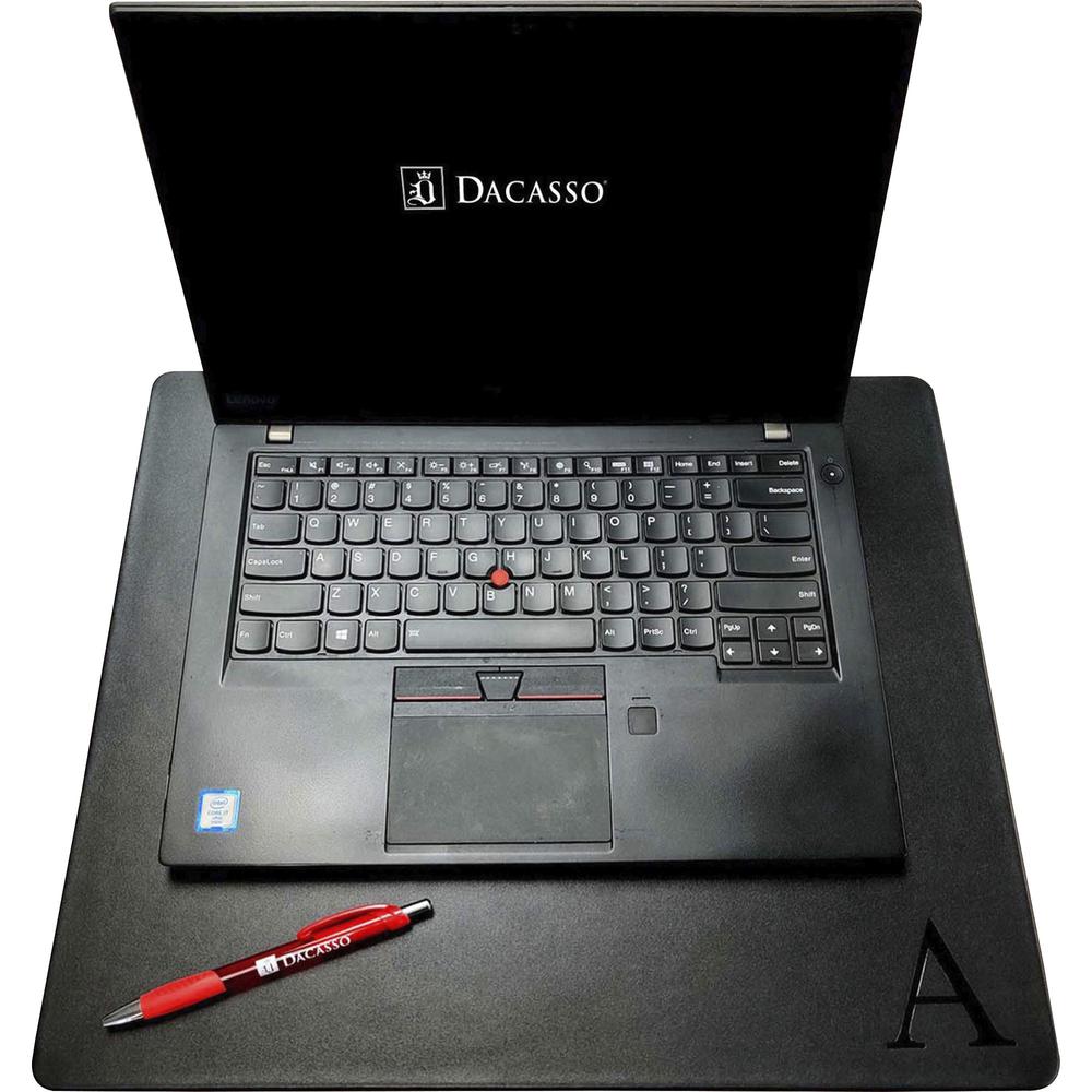 Dacasso Leather Lap Desk Pad - Black - Leather, Felt