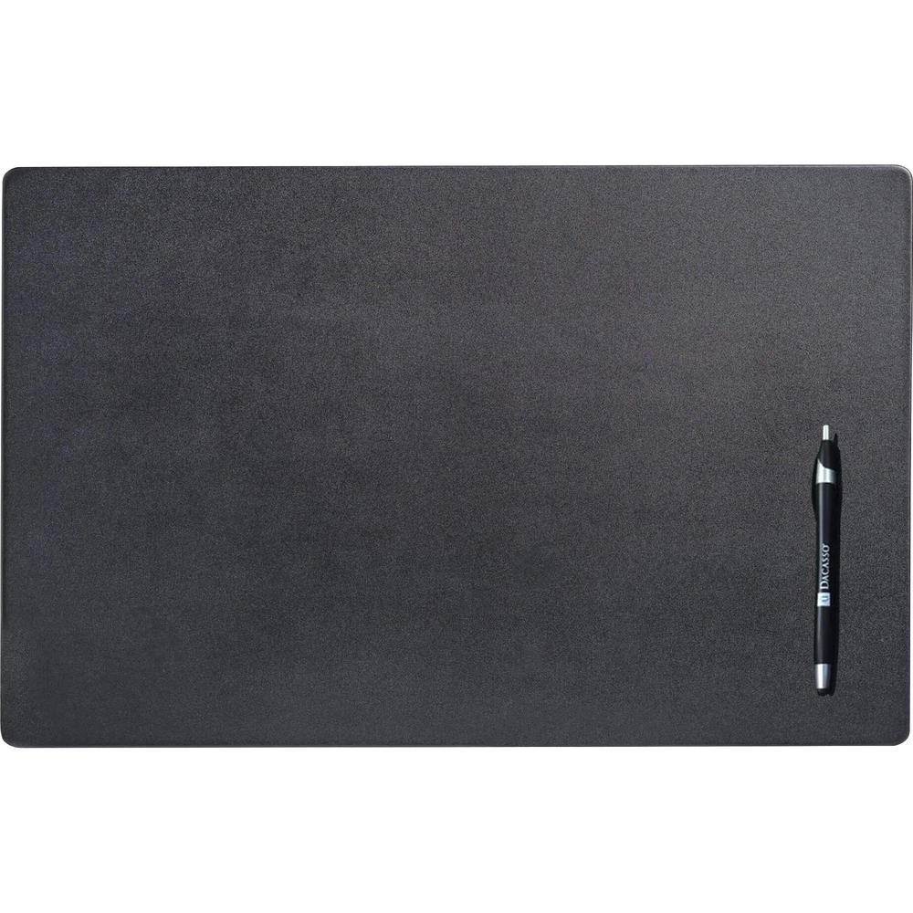 Dacasso Leather Conference Pad - Rectangular - 22" Width - Top Grain Leather, Velveteen - Black