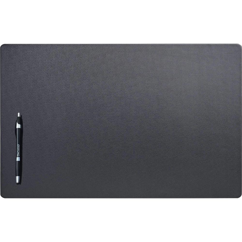 Dacasso Leatherette Conference Pad - Rectangular - 22" Width - Leatherette, Velveteen - Black