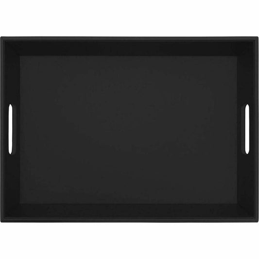 Dacasso Leather Serving Tray - Serving - Black - Leather Body - 1 Each