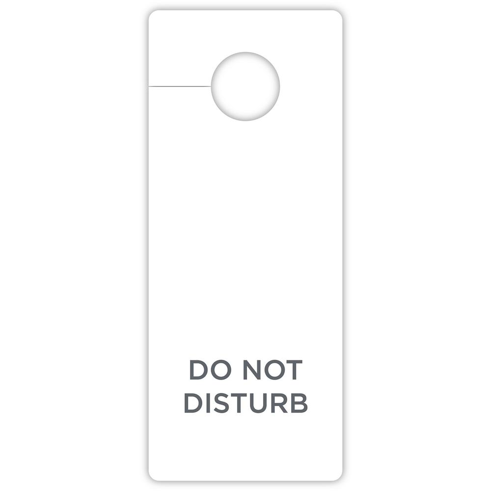 RDI Do-Not-Disturb Hang Sign - 100 / Carton - Do Not Disturb Print/Message - 3" Width x 8" Height - Rectangular Shape - Hanging Hole, Printable - White