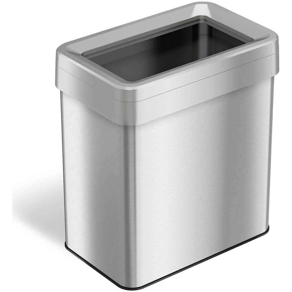 HLS Commercial Stainless Steel Bin Receptacle - Deodorizer - 16 gal Capacity - Rectangular - Fingerprint Proof, Recyclable - 25.3" Height x 10.3" Width x 16" Depth - Stainless Steel - Silver - 1 Each