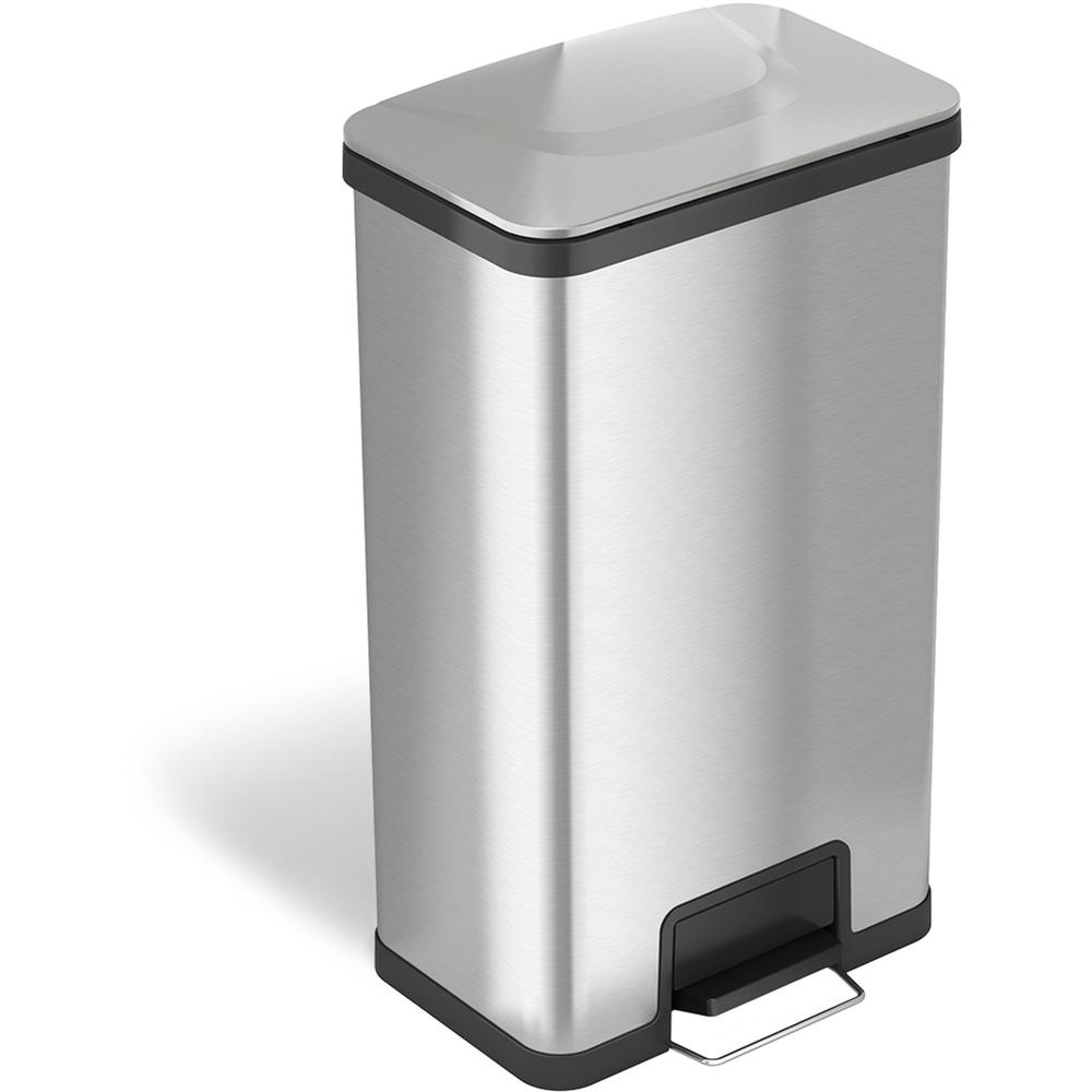 HLS Commercial AirStep Stainless Steel Step Trash Can - Deodorizer - 4.76 gal Capacity - Foot Pedal, Smudge Resistant, Easy to Clean, Vented, Handle, Fingerprint Proof, Durable - 28.4" Height x 16.5"