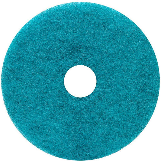 Genuine Joe Burnish Floor Pad - 5/Carton - Round x 17" Diameter - Floor - 1200 rpm to 3000 rpm Speed Supported - Resin, Fiber - Blue