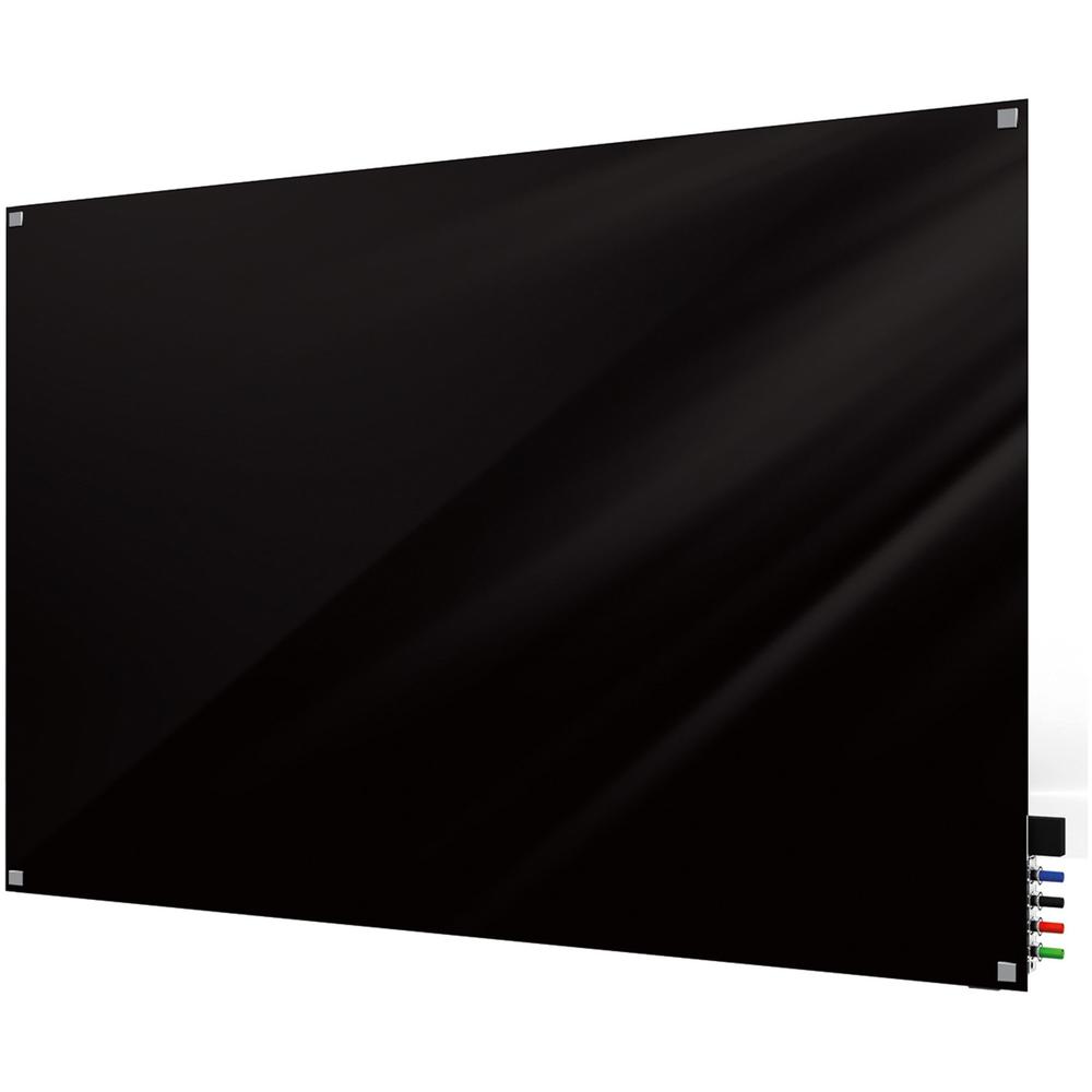 Ghent Harmony Dry Erase Board - 36" (3 ft) Width x 24" (2 ft) Height - Tempered Glass Surface - Black Back - Square - Magnetic - 1 Each