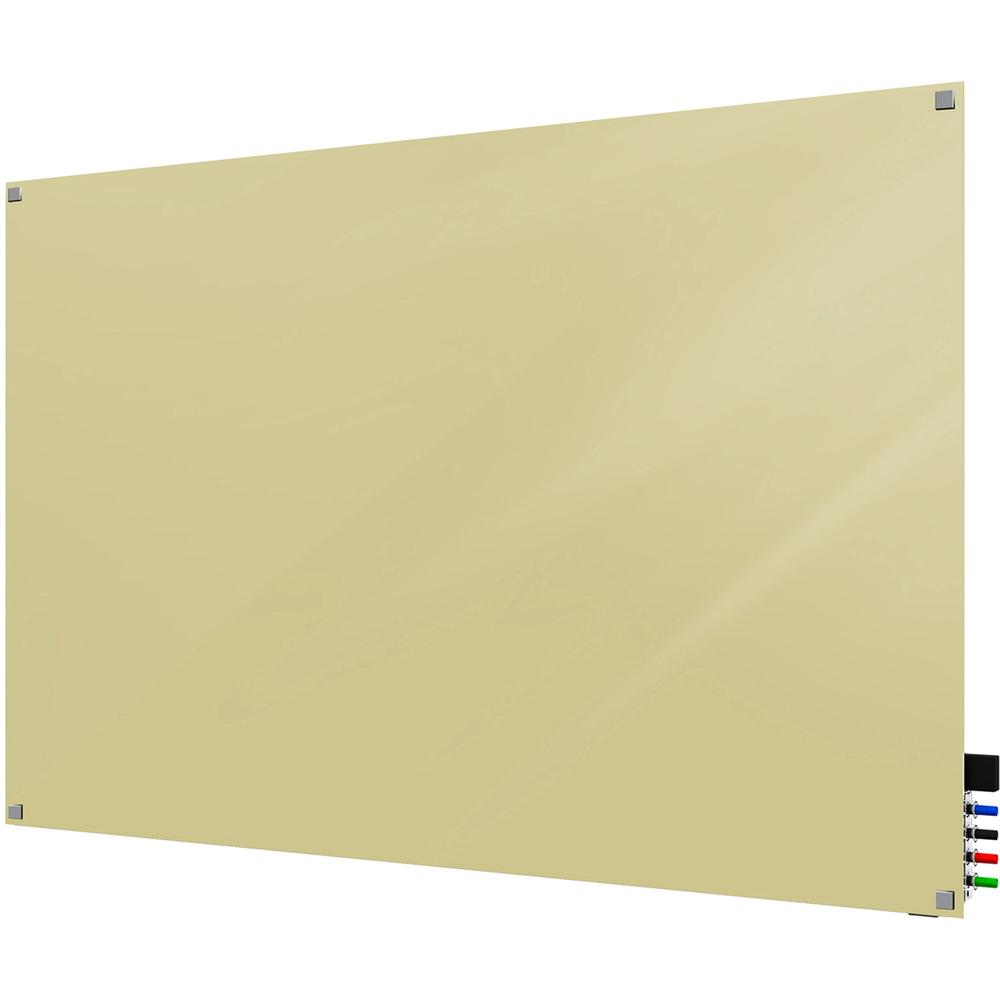 Ghent Harmony Dry Erase Board - 48" (4 ft) Width x 36" (3 ft) Height - Tempered Glass Surface - Beige Back - Square - Magnetic - 1 Each