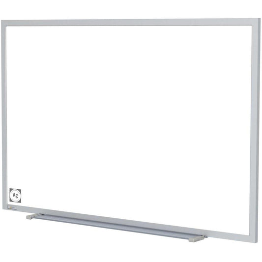 Ghent Hygienic Porcelain Whiteboard with Aluminum Frame - 36" (3 ft) Width x 24" (2 ft) Height - White Porcelain Steel Surface - White Anodized Aluminum Frame - Magnetic - 1 Each