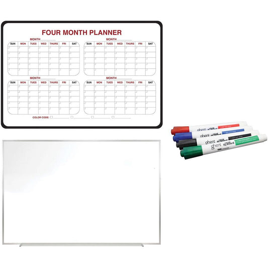 Ghent Dry Erase/Bulletin Board Kit - White, Assorted - 1 Each