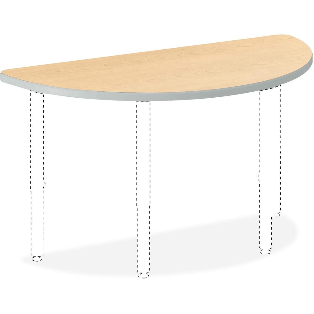 HON Build Series Half-round Tabletop - For - Table TopHalf Round Top - 25" to 34" Adjustment x 60" Width x 30" Depth - Natural Maple