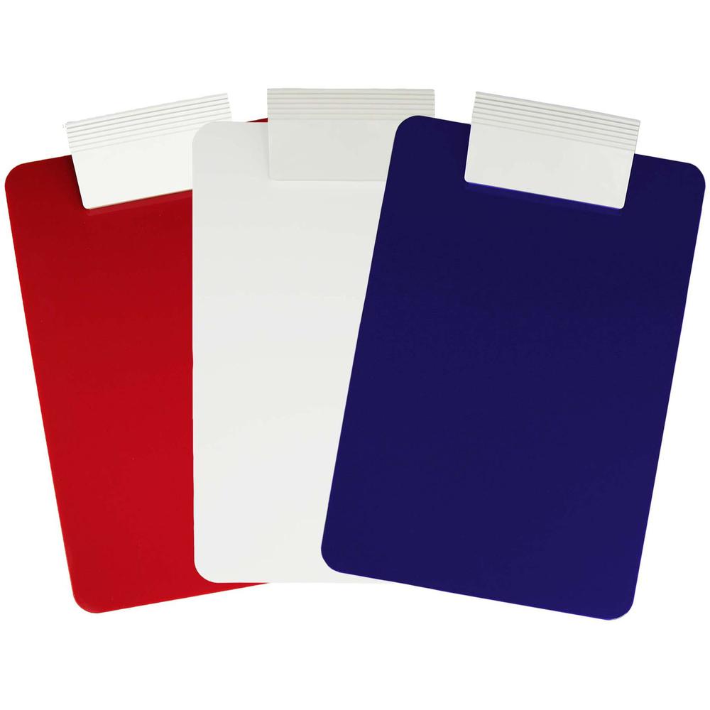 Saunders Antimicrobial Clipboard - 8 1/2" x 11" - Red, Blue - 1 Each