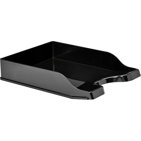 Deflecto AntiMicrobial DocuTray - 2.6" Height x 10.2" Width x 13.8" DepthDesktop - Antimicrobial, Interlockable, Stackable, Mildew Resistant - Black - Polystyrene