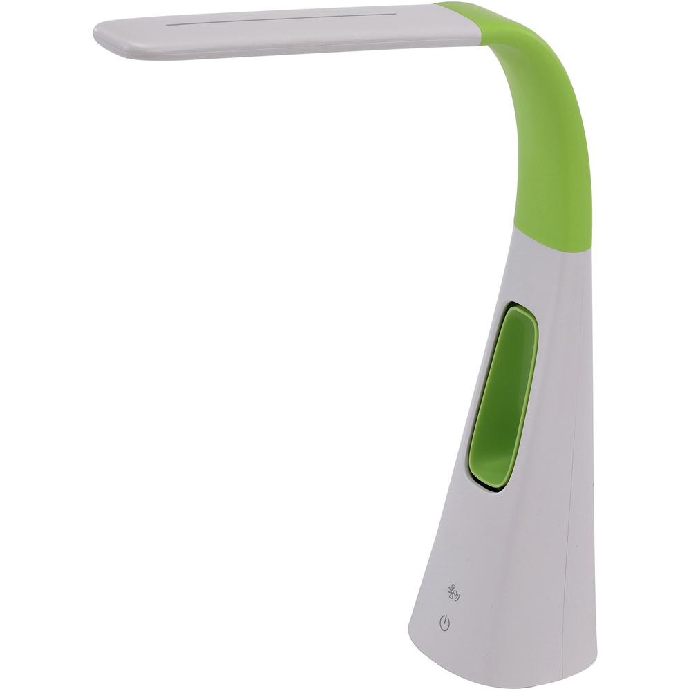 Bostitch LED Desk Lamp with Bladeless Fan, Green - 10 W LED Bulb - Touch Sensitive Control Panel, Dimmable, Adjustable Brightness, Flexible, Flicker-free, Glare-free Light, Eco-friendly - 550 lm Lumen