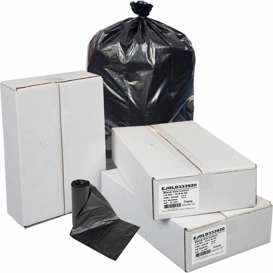 Everyday Genuine Joe Low-Density Can Liners - 33 gal Capacity - 33" Width x 39" Length - 1.50 mil (38 Micron) Thickness - Low Density - Black - Resin - 100/Carton - Office Waste, Receptacle - Recycled