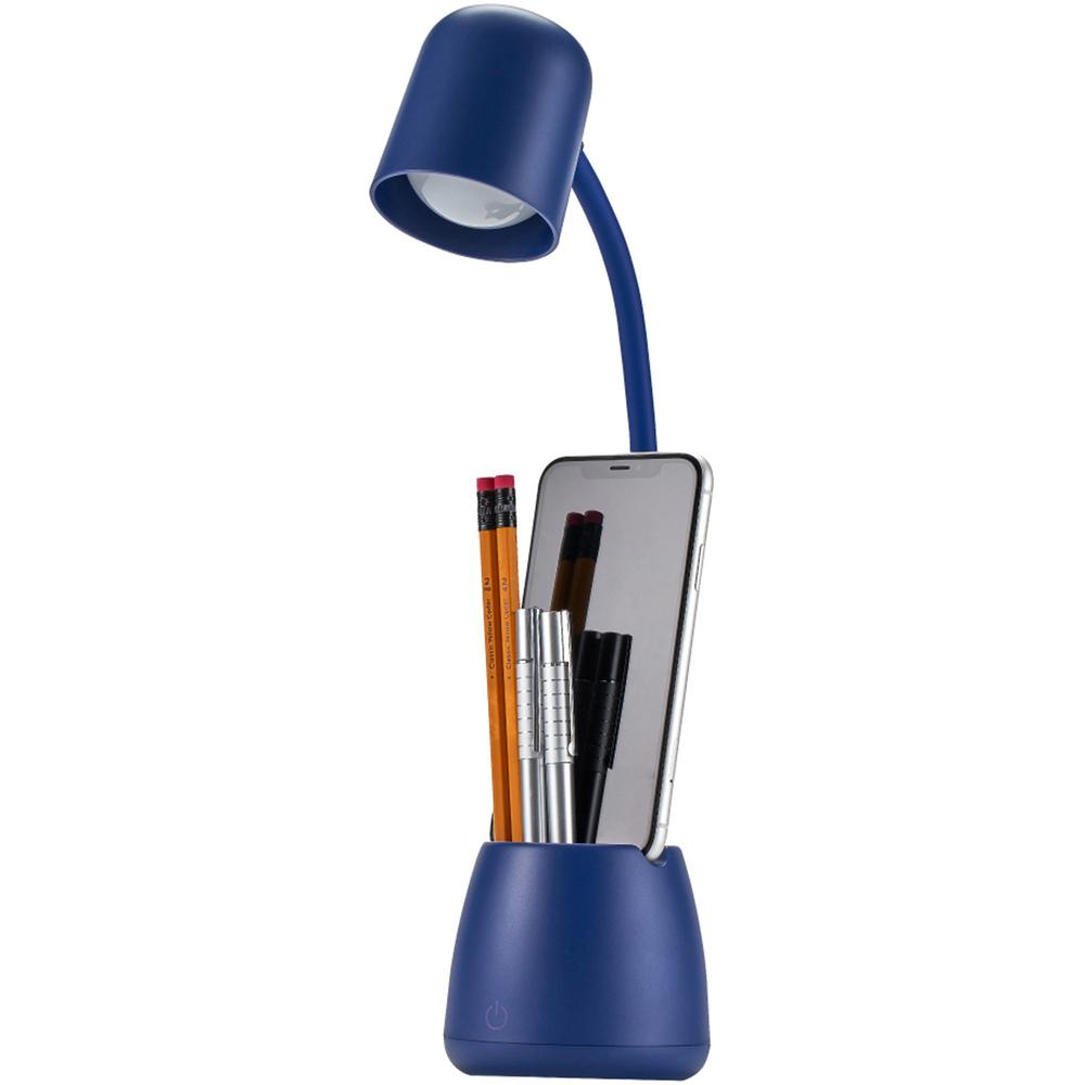 Bostitch Desk Lamp with Storage Cup, Navy - LED Bulb - Adjustable, Touch Sensitive Control Panel, Dimmable, Color Temperature Setting, Flicker-free, Adjustable Head, Adjustable Brightness, Glare-free