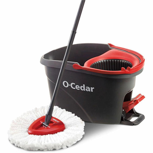 O-Cedar EasyWring Spin Mop & Bucket System - Red, Gray - 1 Each