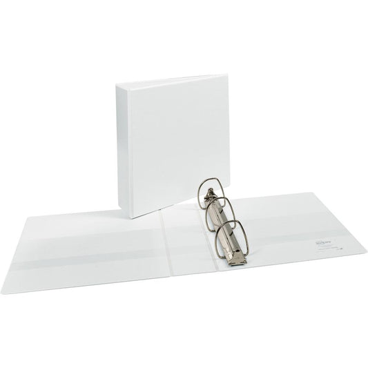 Avery&reg; Durable View Binder - EZD Rings - 3" Binder Capacity - Letter - 8 1/2" x 11" Sheet Size - 670 Sheet Capacity - 3 x D-Ring Fastener(s) - 4 Internal Pocket(s) - Poly - White - Recycled - Easy