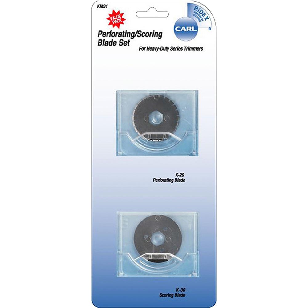 CARL Perforating/Scoring Replacement Blades - 1.10" Length - Score, Perforating Style - Steel - 2 / Set - Silver