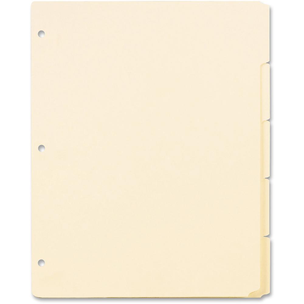 Oxford Ring Book Index Sheets - 5 x Divider(s) - Blank Tab(s) - 5 Tab(s)/Set - 8.5" Divider Width x 11" Divider Length - 3 Hole Punched - Manila Tab(s) - Recycled - Punched, Acid-free - 20 / Box