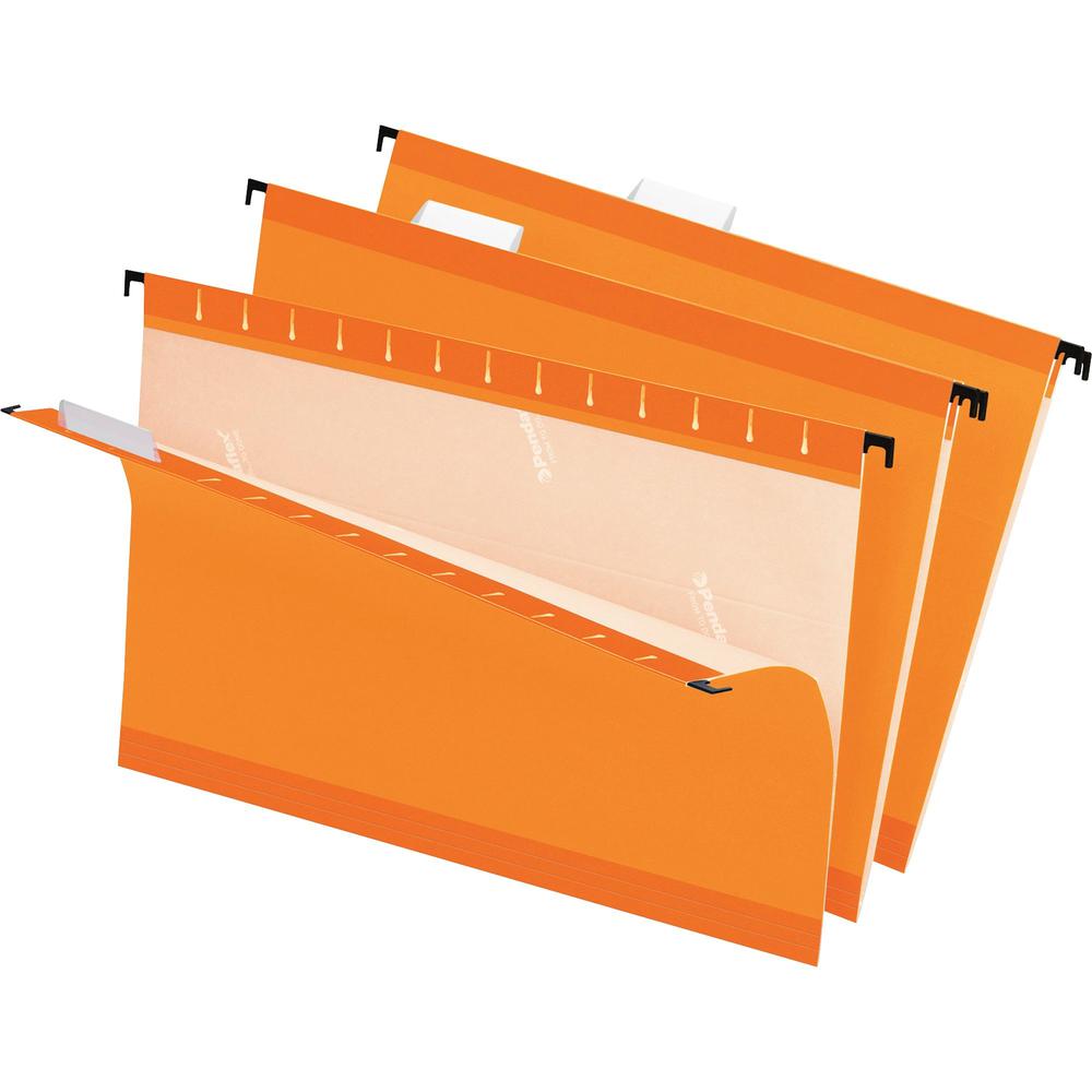 Pendaflex 1/5 Tab Cut Legal Recycled Hanging Folder - 8 1/2" x 14" - Orange - 10% Recycled - 25 / Box