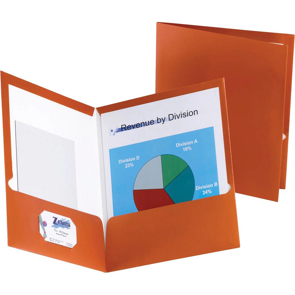 Oxford Letter Pocket Folder - 8 1/2" x 11" - 150 Sheet Capacity - 2 Pocket(s) - Paper - Copper - 25 / Box