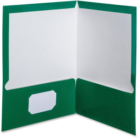 Oxford Letter Pocket Folder - 8 1/2" x 11" - 100 Sheet Capacity - 2 Pocket(s) - Green - 25 / Box