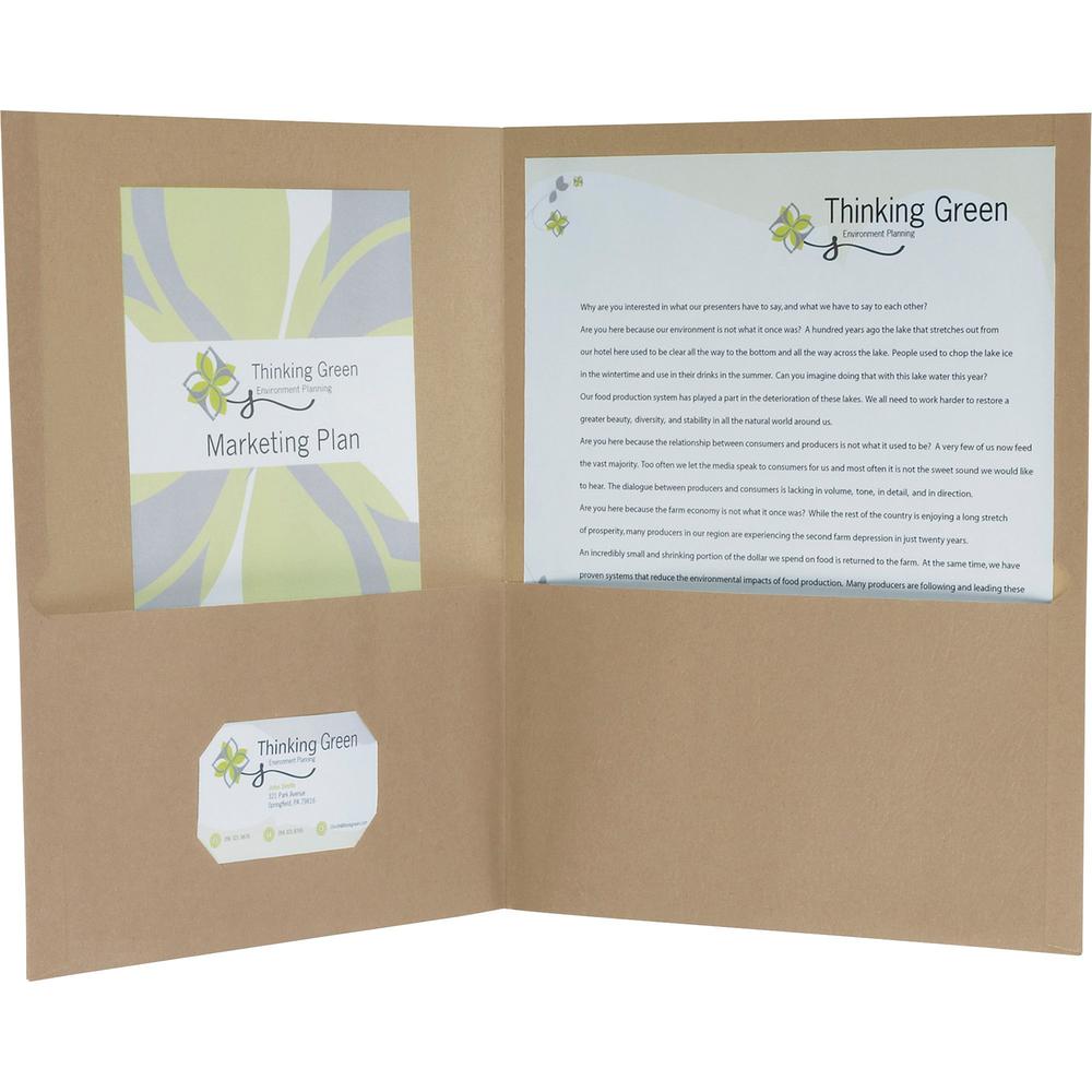 Pendaflex Oxford Letter Recycled Pocket Folder - 8 1/2" x 11" - 100 Sheet Capacity - 2 Pocket(s) - Fiber - Natural - 100% Recycled - 25 / Box