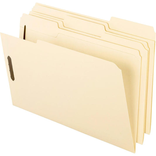 Pendaflex 1/3 Tab Cut Legal Recycled Top Tab File Folder - 8 1/2" x 14" - 2 Fastener(s) - 2" Fastener Capacity for Folder - Top Tab Location - Assorted Position Tab Position - Manila - Manila - 10% Re