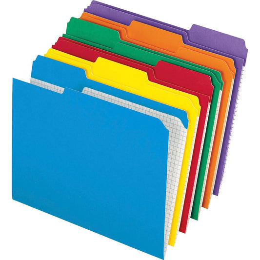 Pendaflex 1/3 Tab Cut Letter Recycled Top Tab File Folder - 8 1/2" x 11" - Top Tab Location - Assorted Position Tab Position - Assorted - 10% Recycled - 100 / Box