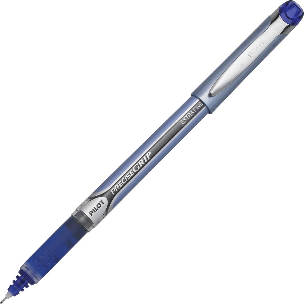 Pilot Precise Grip Extra-Fine Capped Rolling Ball Pens - Extra Fine Pen Point - 0.5 mm Pen Point Size - Blue - Blue Barrel - 1 Dozen