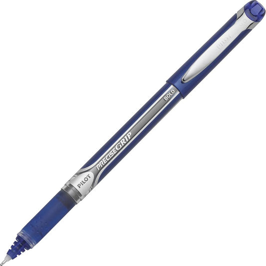 Pilot Precise Grip Bold Capped Rolling Ball Pens - Bold Pen Point - 1 mm Pen Point Size - Blue - Blue Barrel - 1 Dozen