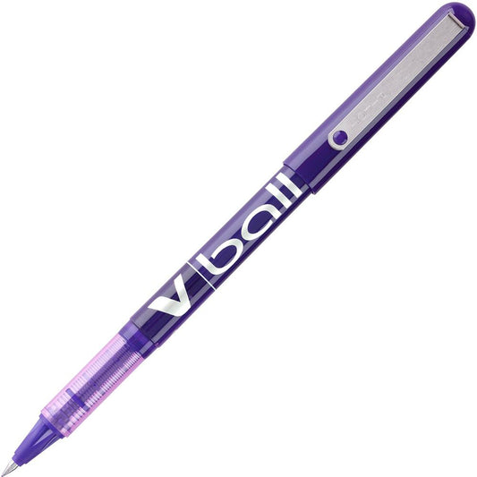 Pilot Vball Liquid Ink Pens - Fine Pen Point - 0.5 mm Pen Point Size - Purple - Purple Barrel - 1 Dozen