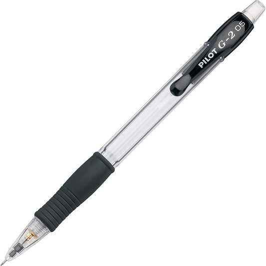 Pilot G2 Mechanical Pencils - 0.5 mm Lead Diameter - Refillable - Clear, Black Barrel - 1 Dozen