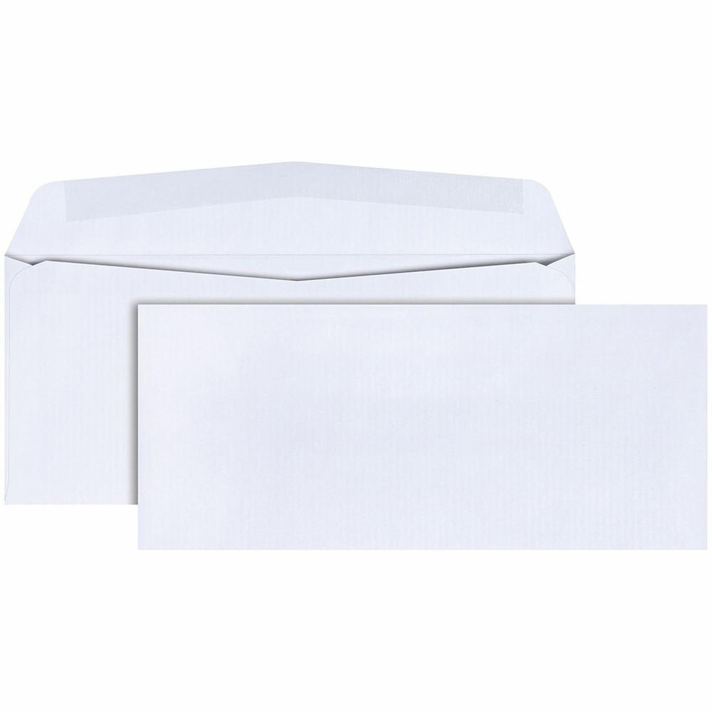 Quality Park No. 10 Embossed Business Envelopes - Business - #10 - 4 1/8" Width x 9 1/2" Length - 24 lb - Gummed - Wove - 500 / Box - White