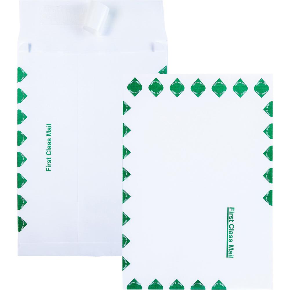 Quality Park 10 x 13 x 1-1/2 First Class Mail Catalog Envelopes with Self-Seal Closure - First Class Mail - 10" Width x 13" Length - 1 1/2" Gusset - Self-sealing - Linen - 100 / Box - White