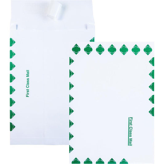 Quality Park 10 x 13 x 1-1/2 First Class Mail Catalog Envelopes with Self-Seal Closure - First Class Mail - 10" Width x 13" Length - 1 1/2" Gusset - Self-sealing - Linen - 100 / Box - White