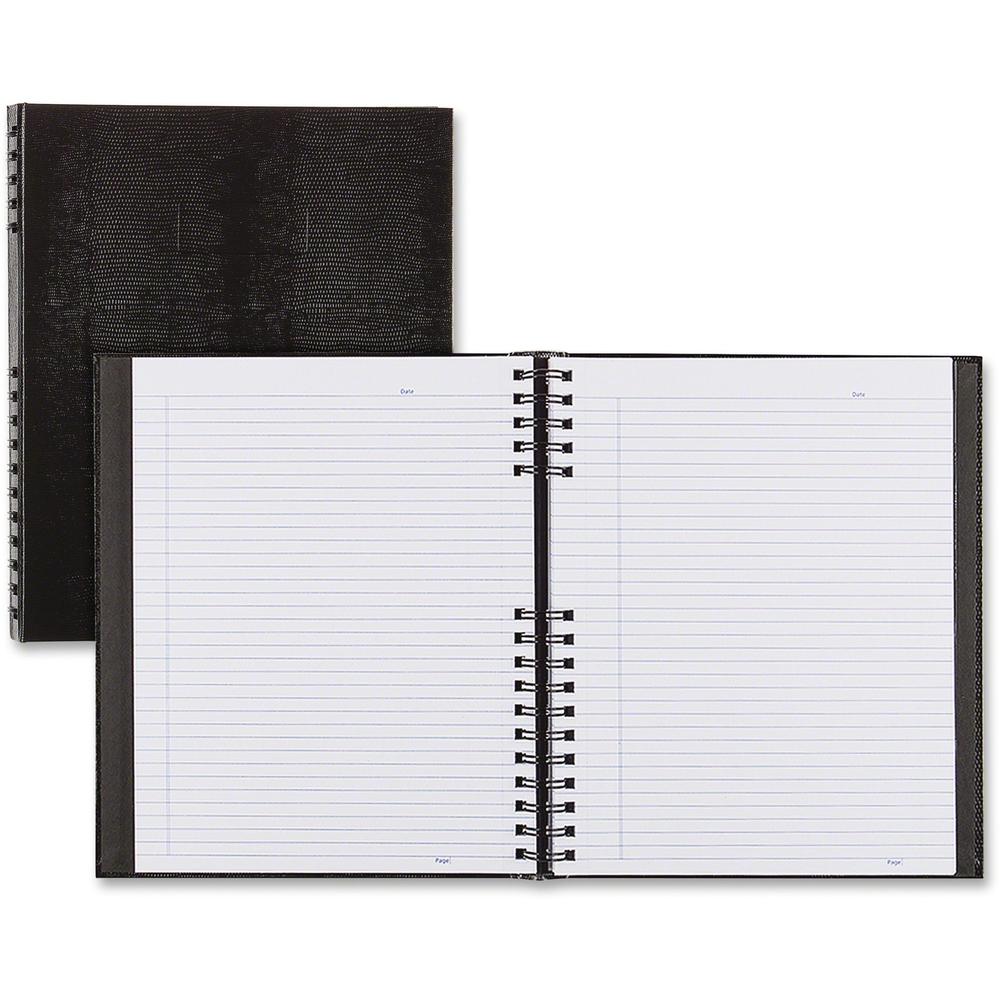 Rediform NotePro Twin - wire Composition Notebook - Letter - 150 Sheets - Twin Wirebound - Letter - 8 1/2" x 11" - 8.50" x 11.6" x 18.9" - White Paper - Black Lizard Cover - Micro Perforated, Self-adh