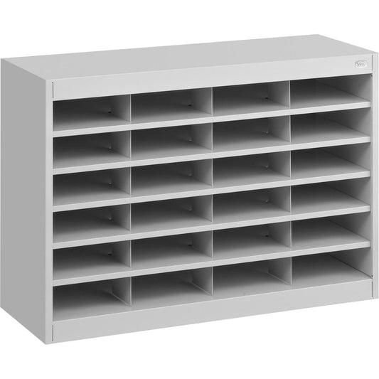 Safco E-Z Stor Steel Literature Organizers - 750 x Sheet - 24 Compartment(s) - Compartment Size 3" x 9" x 12.25" - 25.8" Height x 37.5" Width x 12.8" Depth - 50% Recycled - Enamel - Gray - Steel, Fibe