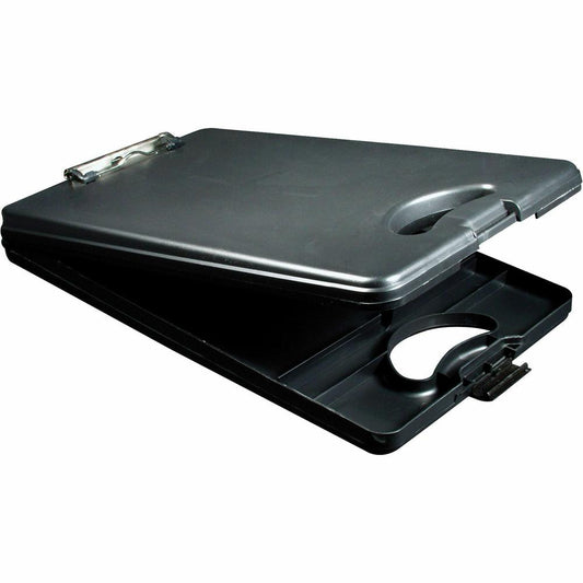 Saunders Deskmate II Portable Desktop - 0.50" Clip Capacity - Storage for Stationary - Bottom Opening - 10" x 16" - Polypropylene - Black - 1 Each