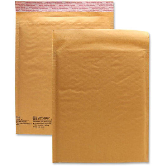 Sealed Air JiffyLite Cellular Cushioned Mailers - Bubble - #2 - 8 1/2" Width x 12" Length - Peel & Seal - Kraft - 25 / Carton - Kraft