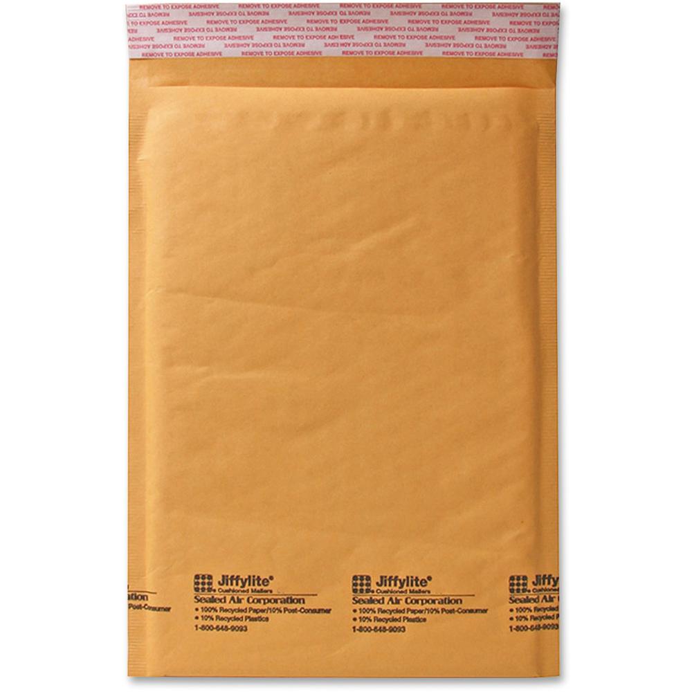 Sealed Air JiffyLite Cellular Cushioned Mailers - Bubble - #4 - 9 1/2" Width x 14 1/2" Length - Peel & Seal - Kraft - 25 / Carton - Kraft